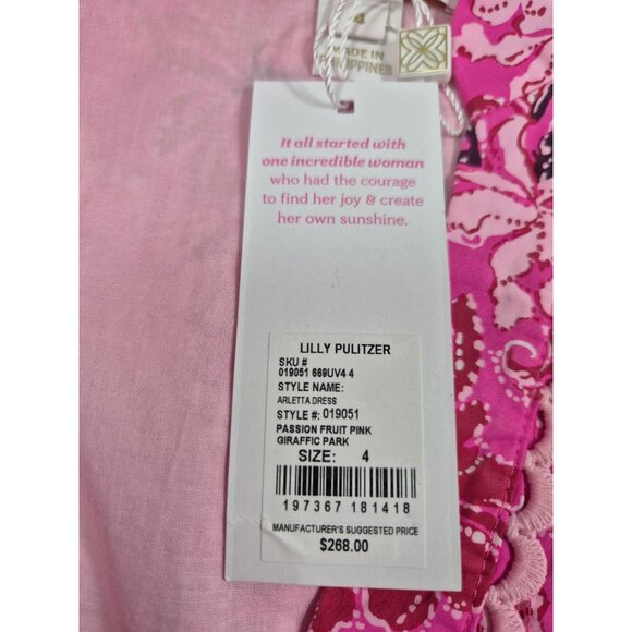 Lilly Pulitzer Women's Dress Size 4 Arletta Passion Fruit Pink Floral (25) - Picture 14 of 16